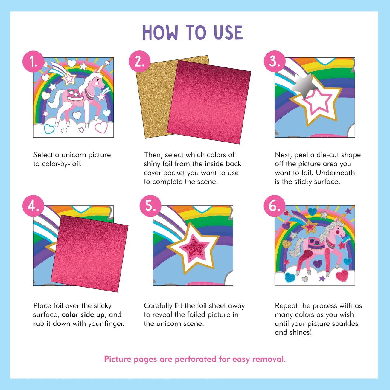 Color by Foil Sticker Book - Unicorns