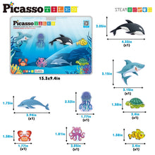 Load image into Gallery viewer, 8pc Magnet Tile Building Blocks Marine Animal Action Figures
