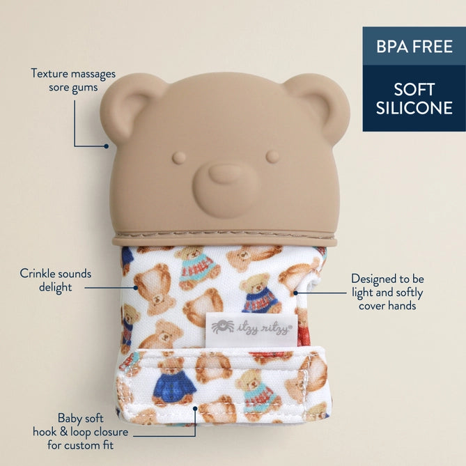 Itzy Teething Mitt Bear