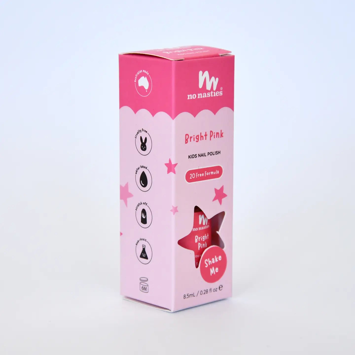 Bright Pink Water-Based Nail Polish For Kids -
