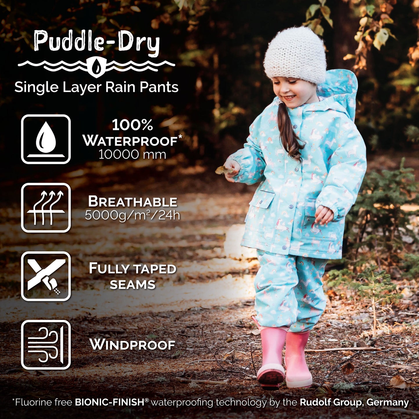 Nebula Blue | Puddle-Dry Rain Pants (Single Layer)
