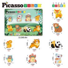 Load image into Gallery viewer, 8pc Magnet Tile Building Blocks Forest Animal Action Figures
