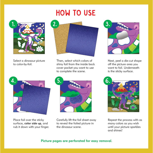 Color by Foil Sticker Book - Dinosaurs