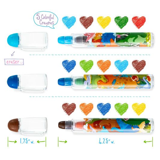 Color Stack To Go Erasable Crayons- Dinosaur World