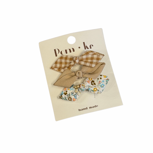 Baby Hair Bow Set - Brown