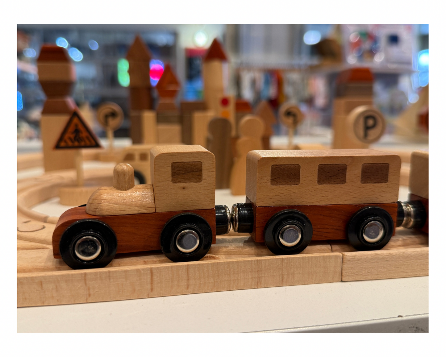 Wooden Natural Train Set