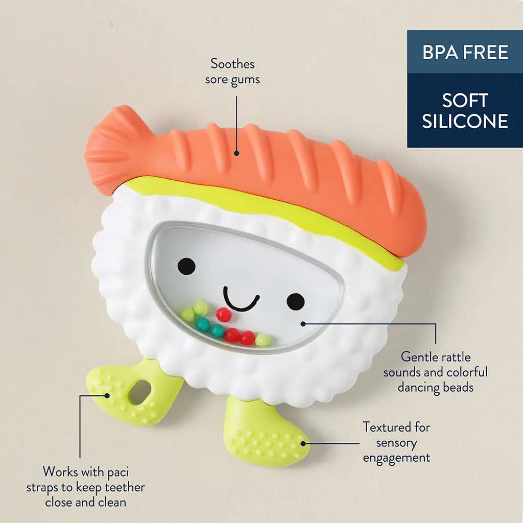 Bitzy Shake™ - Silicone Teether with Rattle Sushi