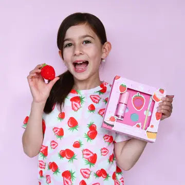 Strawberry Cupcake Natural Makeup Gift Set for Kids