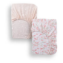 Load image into Gallery viewer, Flannel Crib Sheet (2pack) - Pink Ribbon
