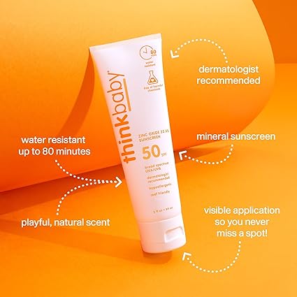 Thinkbaby SPF 50 plus Baby Mineral Sunscreen - 89ml