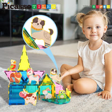 Load image into Gallery viewer, 8pc Magnet Tile Building Blocks 8 Farm Animal Action Figures
