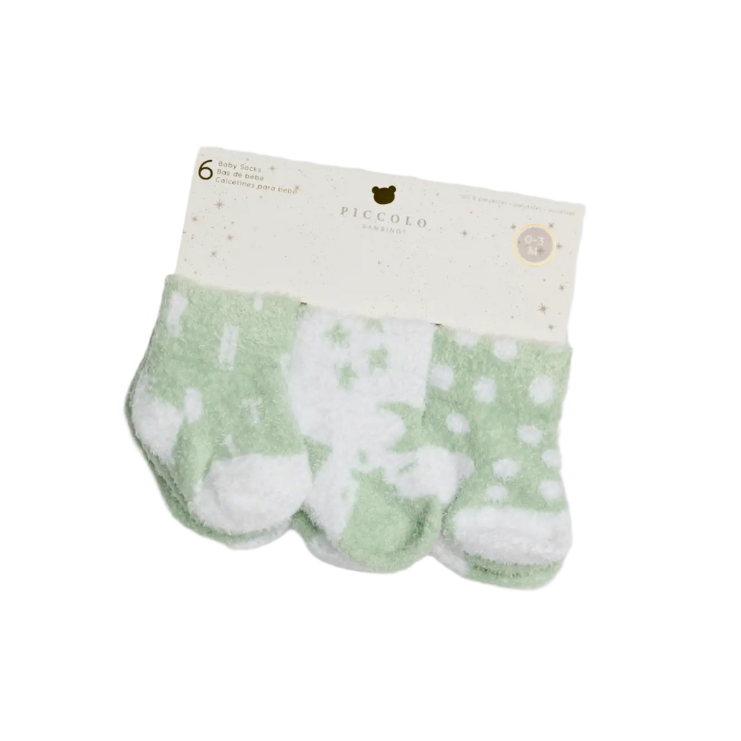 Chenille Socks (6pc pack) - Green