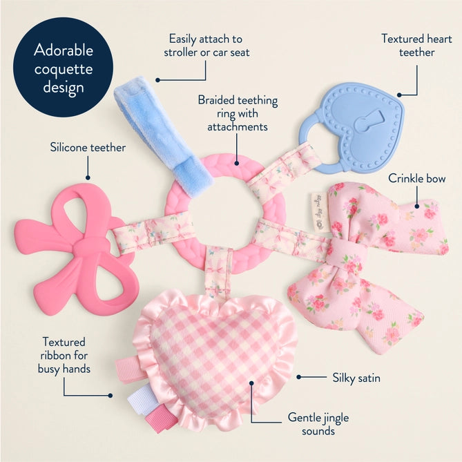 Bitzy Busy Ring™ Teething Activity Toy - Bow