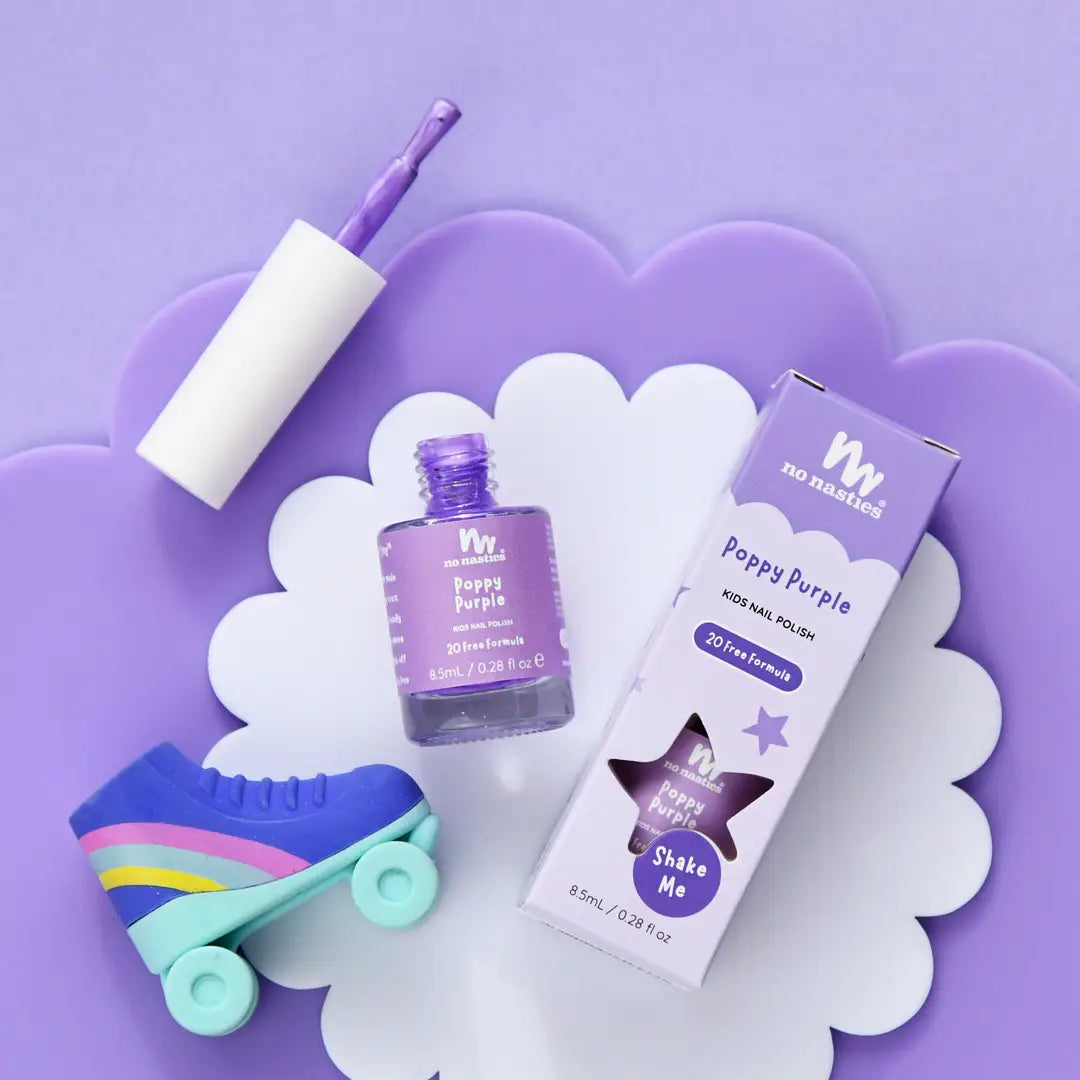 Poppy Purple Water-Based, Scratch Off Nail Polish For Kids
