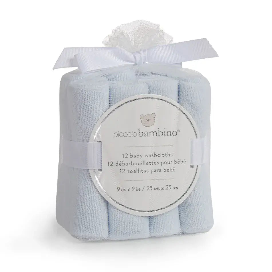 12 Pack Cotton Washcloths - Blue