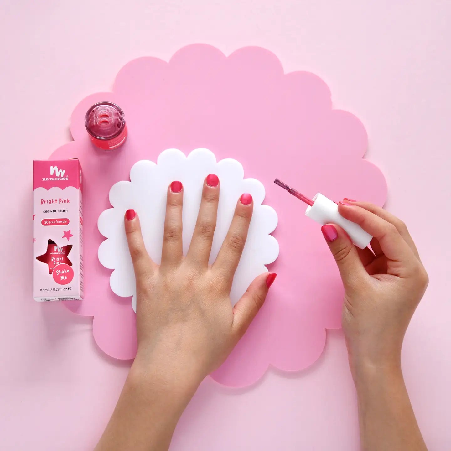 Bright Pink Water-Based Nail Polish For Kids -