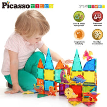 Load image into Gallery viewer, 8pc Magnet Tiles Building Blocks Dinosaur Action Figures
