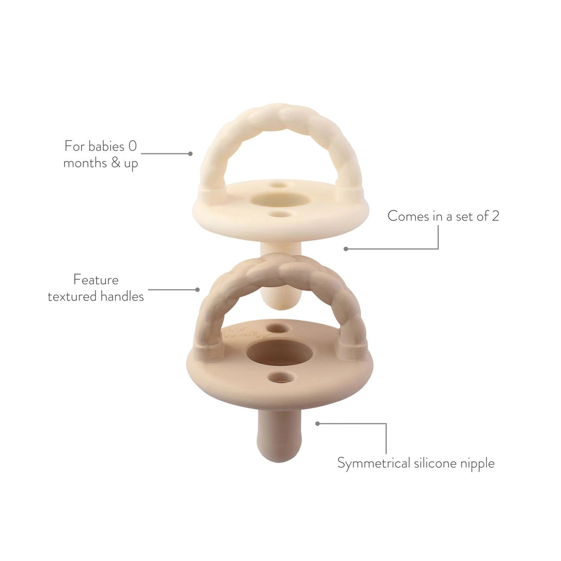 Sweetie Soother Pacificer Sets (2pk) - Beige