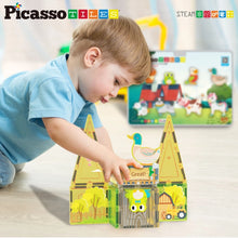 Load image into Gallery viewer, 8pc Magnet Tile Building Blocks 8 Farm Animal Action Figures
