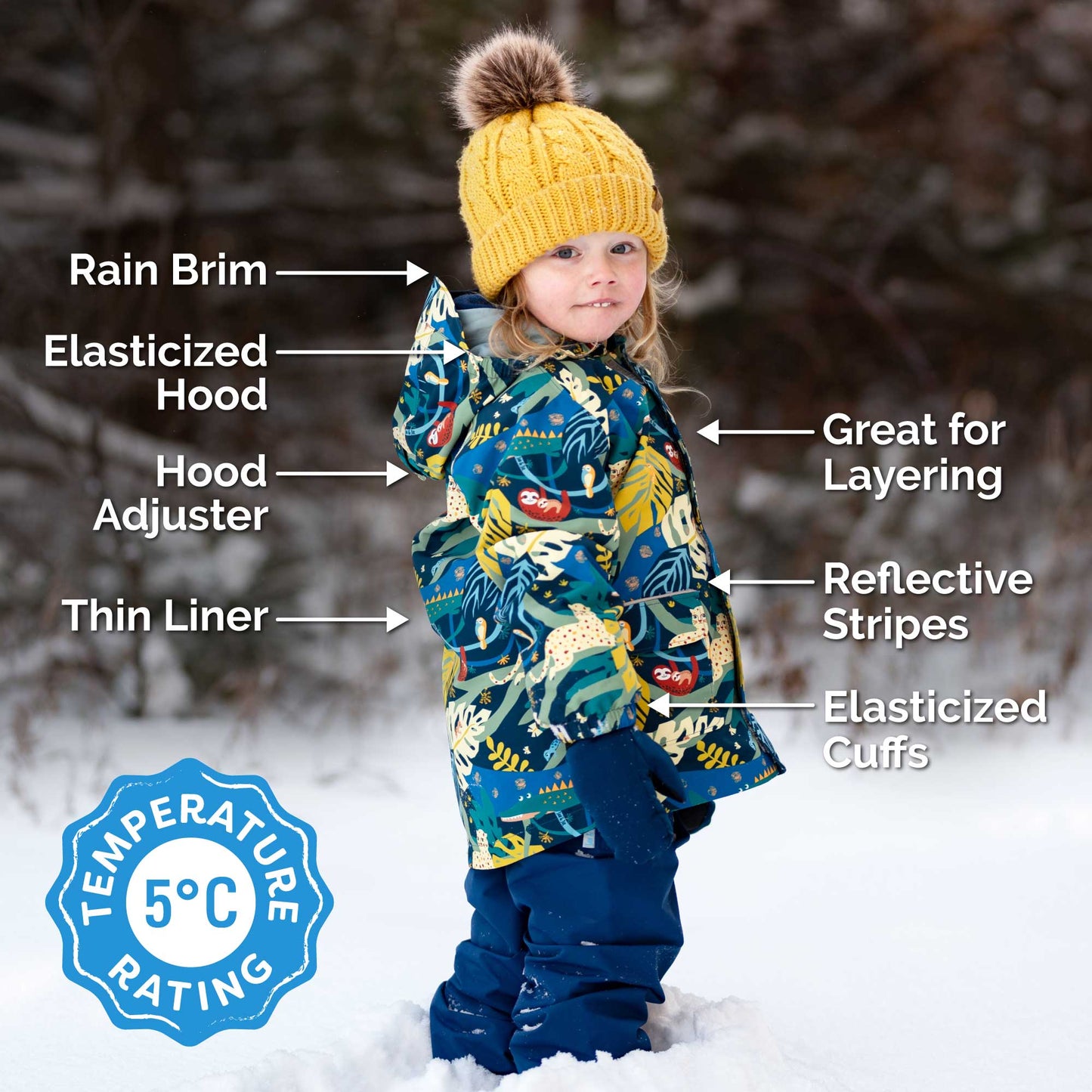 Yellow | Puddle-Dry Rain Jacket (Thin Liner)