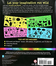 Load image into Gallery viewer, Deluxe Scratch and Sketch Kit (50 Assorted Sheets with Bonus Stencils)
