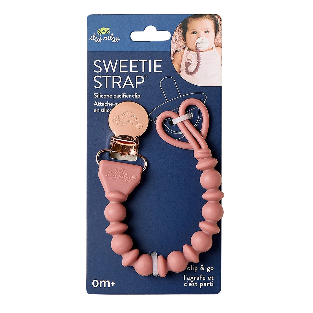 Sweetie Strap™ Silicone One-Piece Pacifier Clips (Rosewood)
