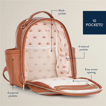 Load image into Gallery viewer, Cognac Itzy Mini Plus™ Backpack Diaper Bag
