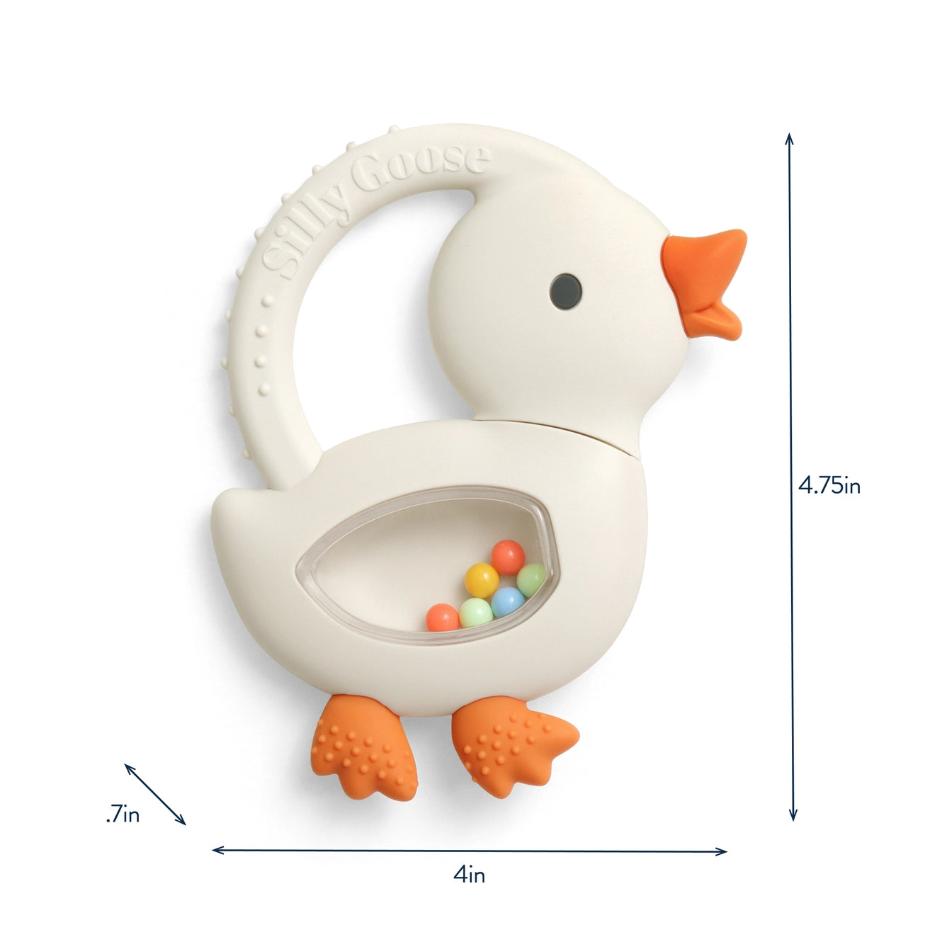 Bitzy Shake™ - Silicone Teether with Rattle Goose