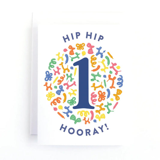Balloon Animal First Birthday Cards