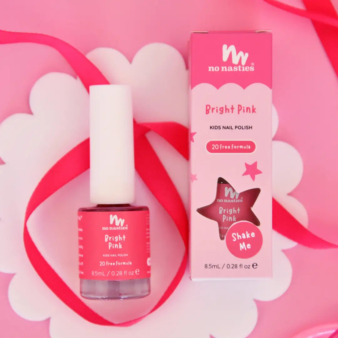 Bright Pink Water-Based Nail Polish For Kids -