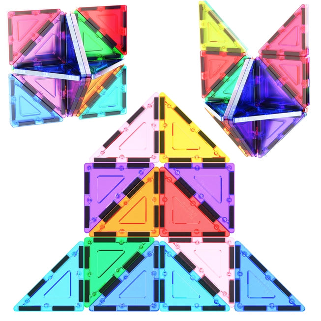 12pc 3D Magnetic Building Tiles - Triangle
