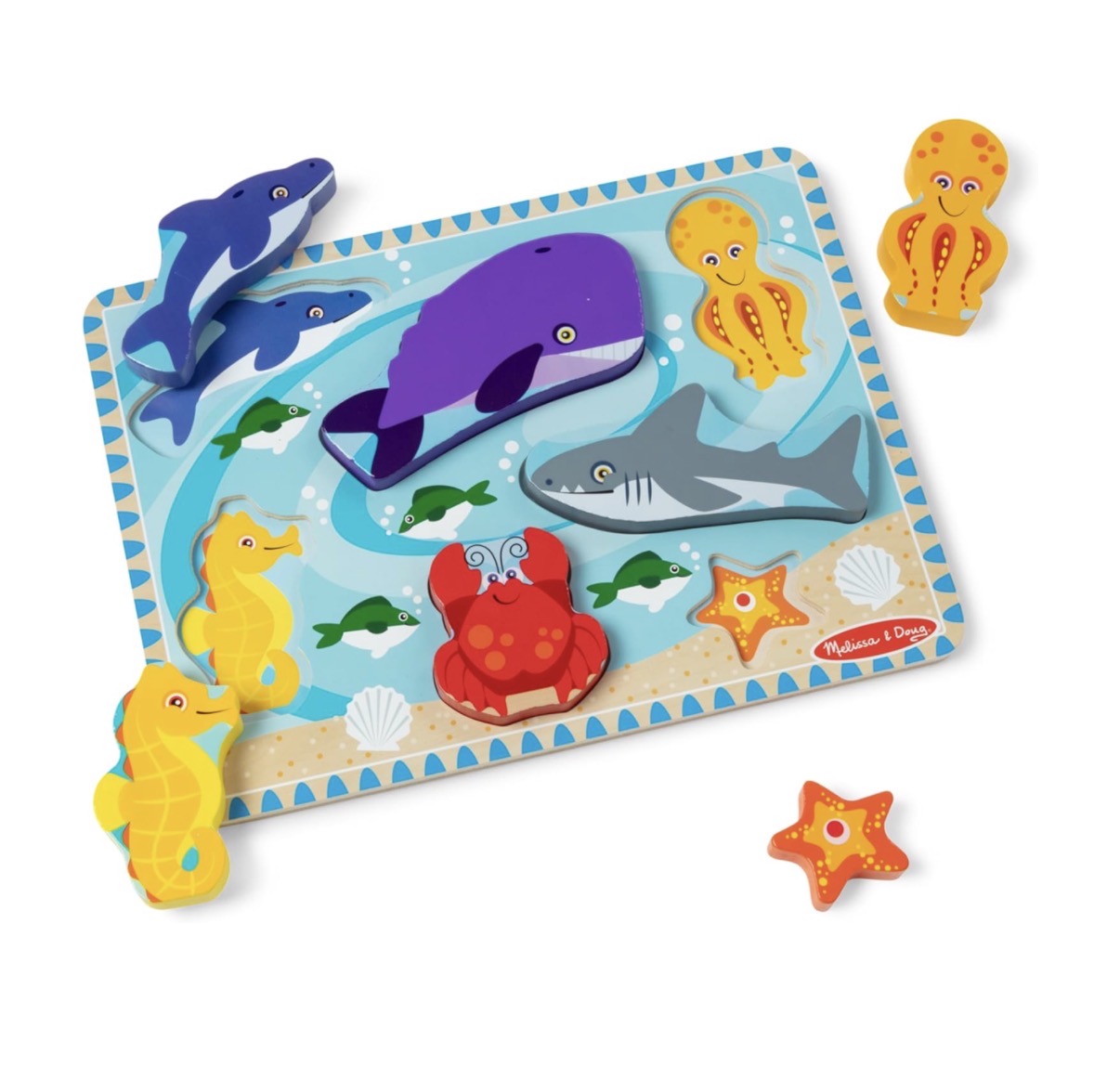 Sea Creatures Ocean Wooden Chunky Puzzle (7pcs)