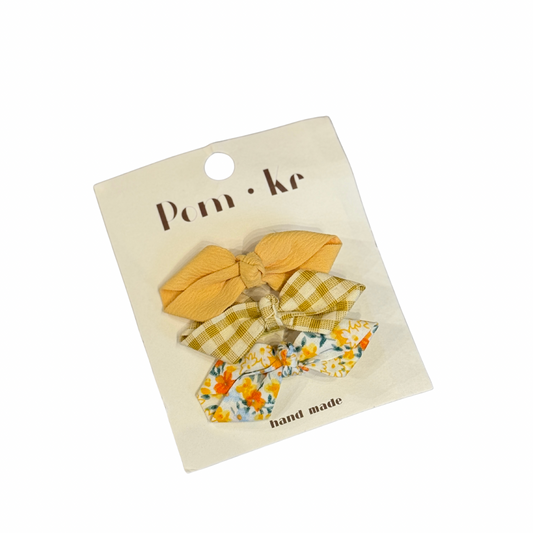 Baby Hair Bow Set - Yellow