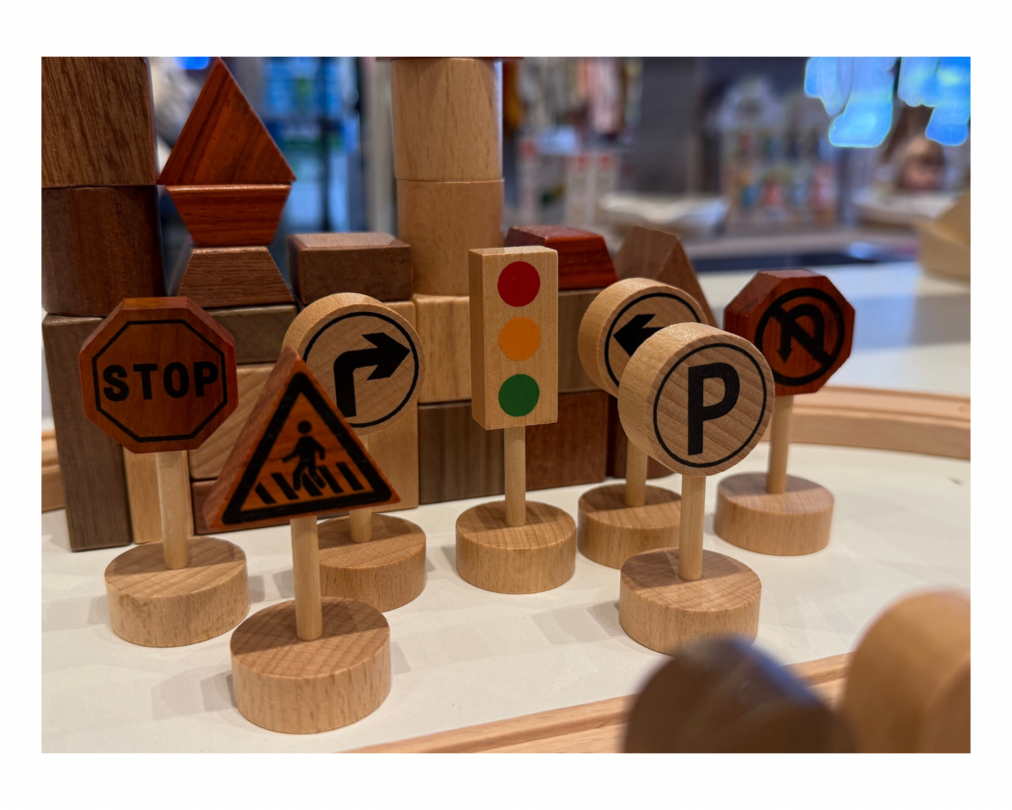 Wooden Natural Train Set