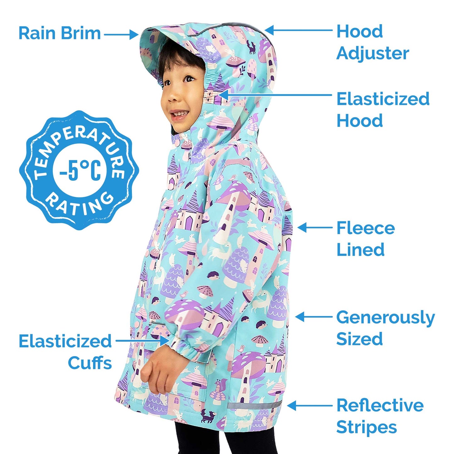 Apricot Flower | Cozy Dry Rain Jacket (Fleece Lined)