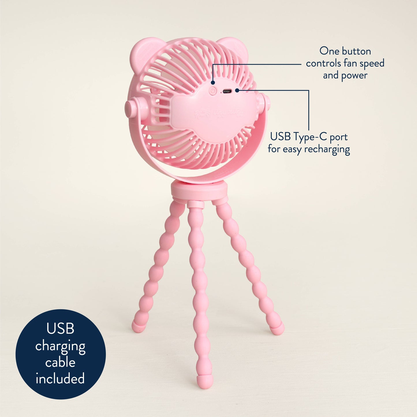 Itzy Breeze 3-Speed Stroller Fan™: Taupe