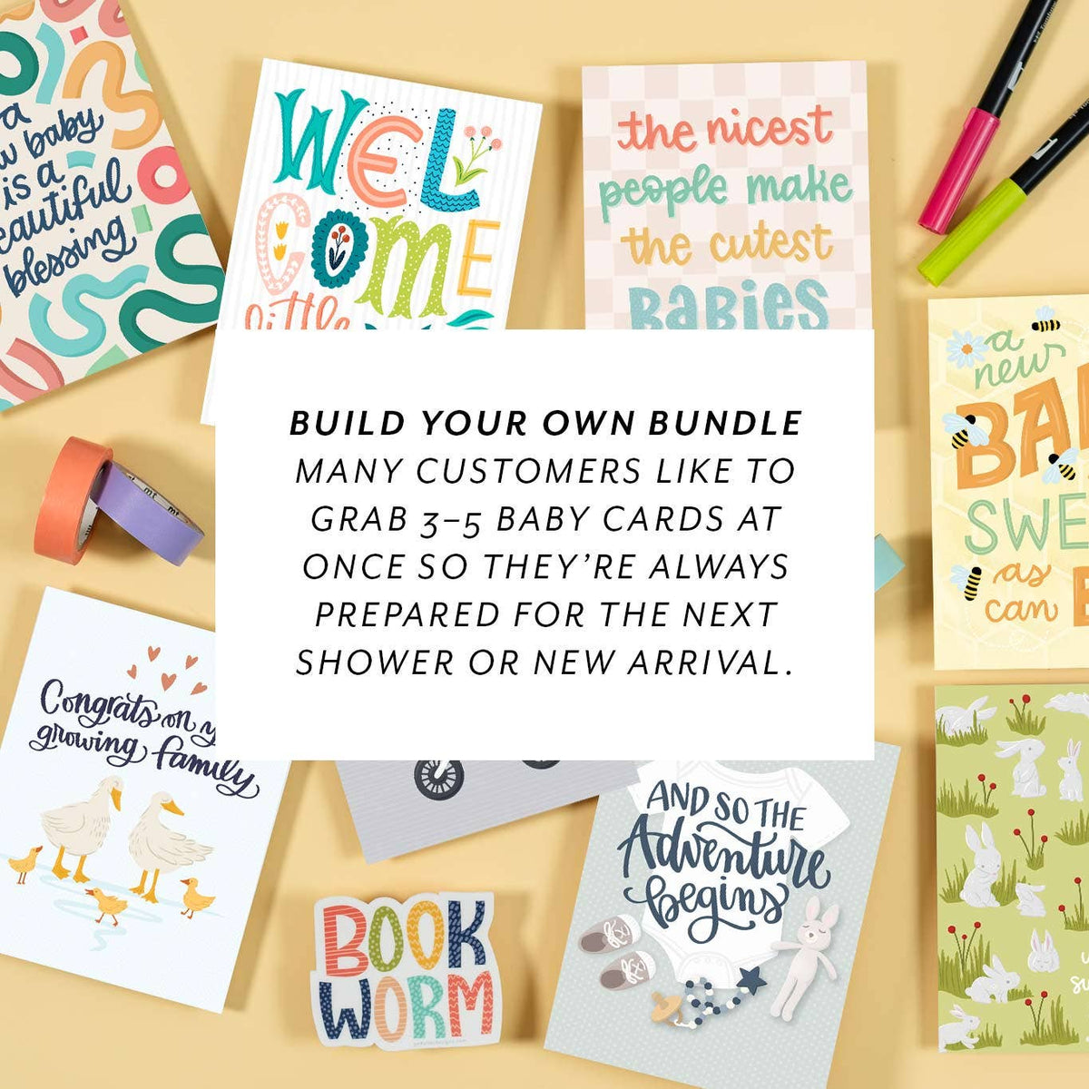 Sweet Baby Orange Blossom Baby Shower Card