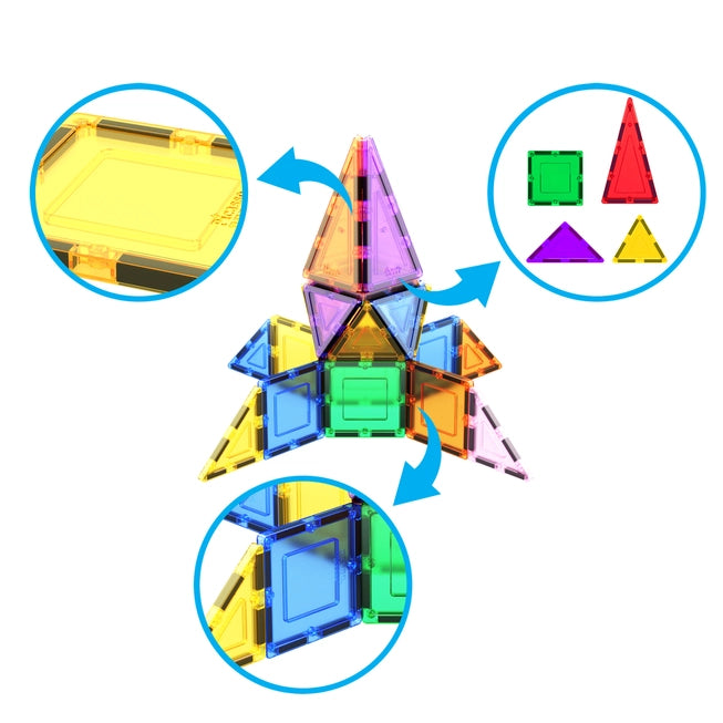 12pc 3D Magnetic Building Tiles - Triangle