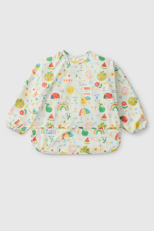 Long Sleeve Waterproof Bib: Alphabet Smiles