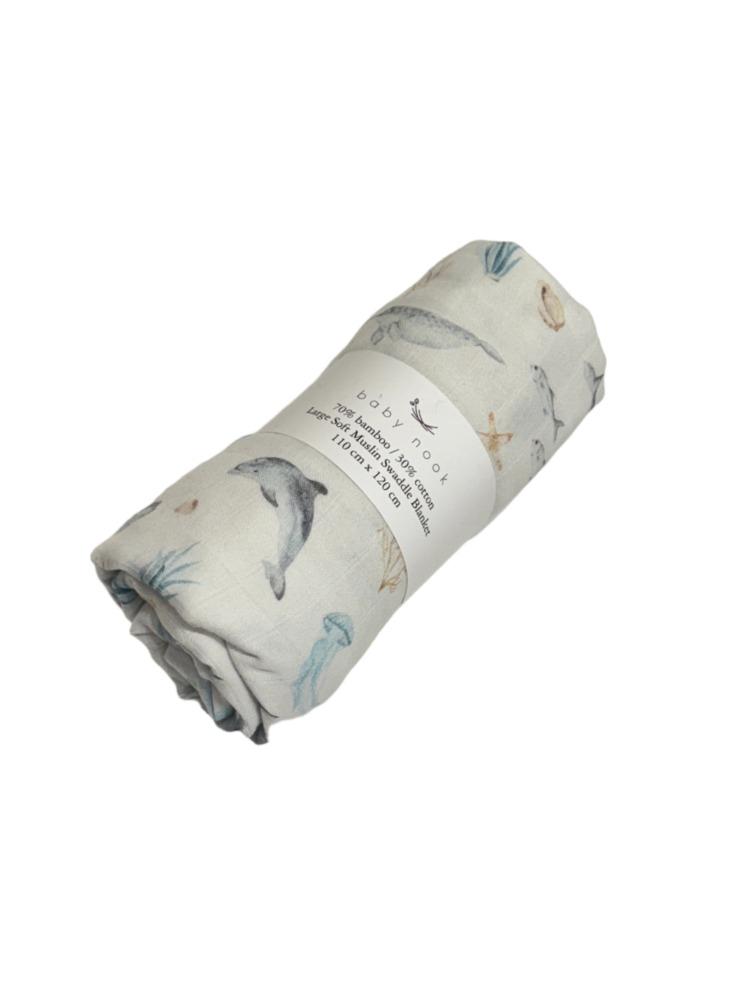 Large Soft Swaddle Blanket - Whale