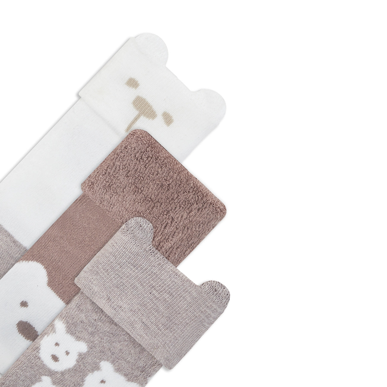 Bear shaped socks (3 pair) - Brown