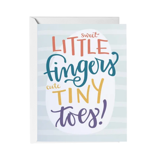 Sweet Little Fingers Baby Shower Card
