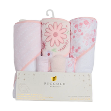 Load image into Gallery viewer, Hooded Towels &amp; Washcloth Set (6pack) - Pink
