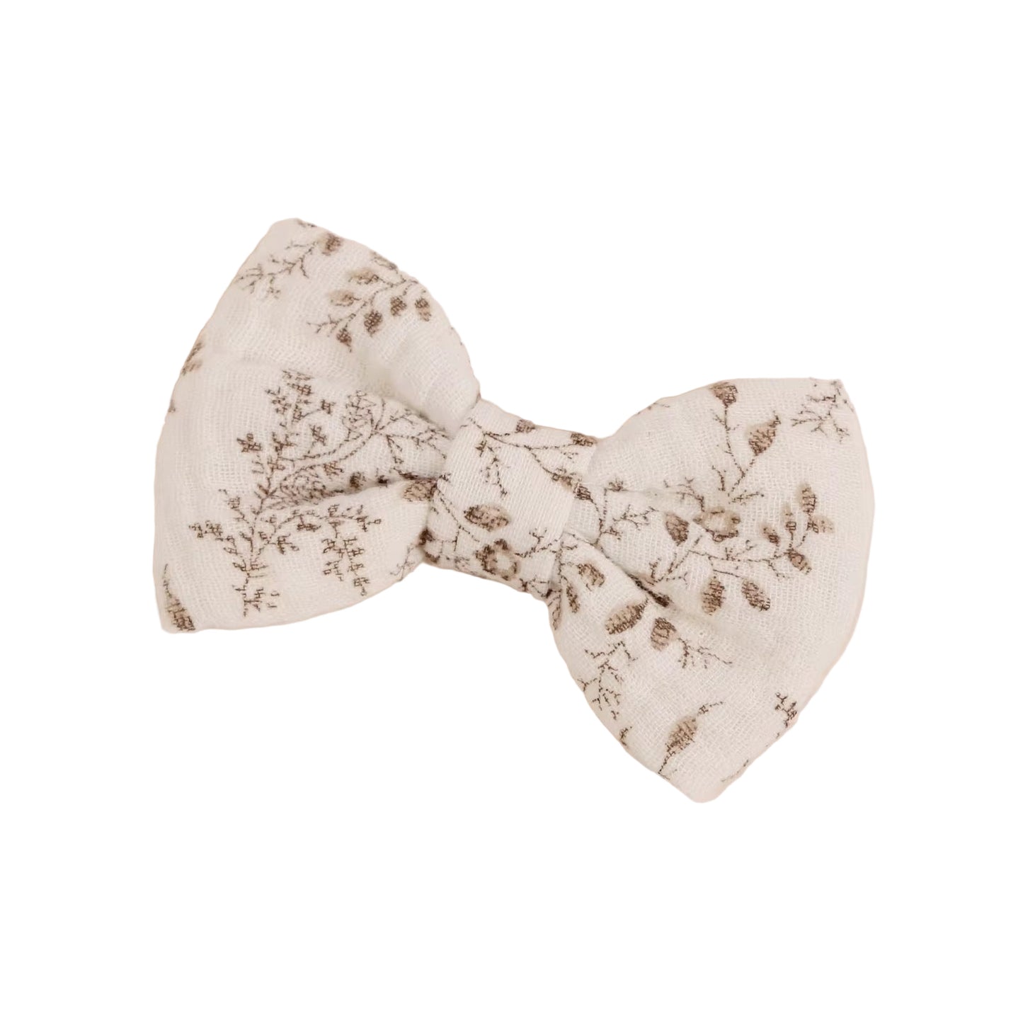 Baby Bow Clip (Beige Flowers)