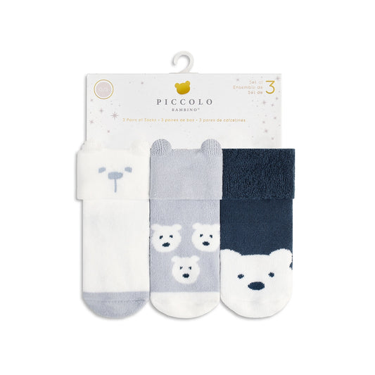 Bear shaped socks (3 pair) - Blue
