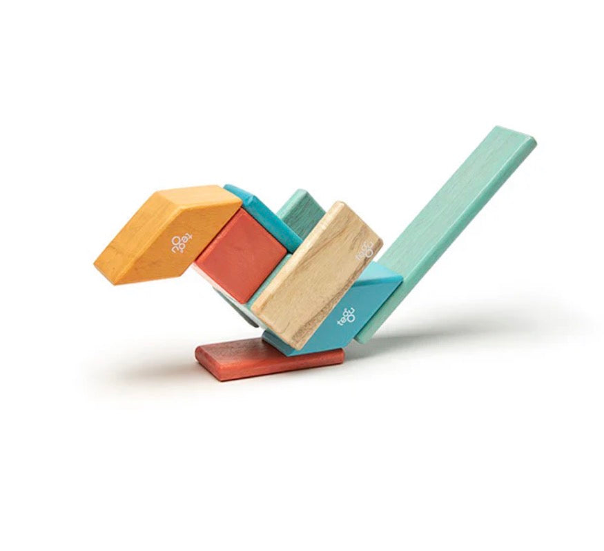 14 Piece Magnetic Wooden Block Set (Sunset)