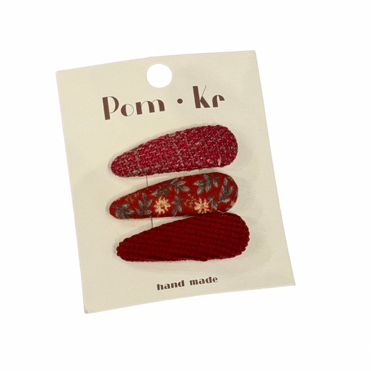 Baby Hair Clip Set - Red