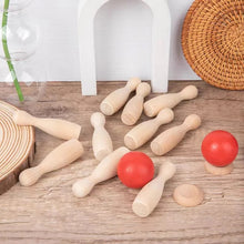 Load image into Gallery viewer, Wooden Natural Bowling Pins

