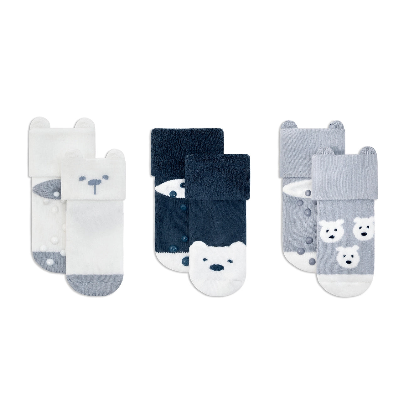 Bear shaped socks (3 pair) - Blue