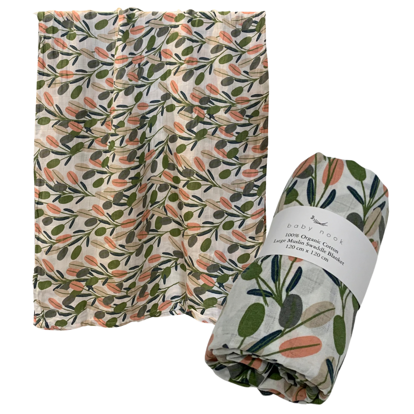Large Soft Bamboo Baby Muslin Swaddle Blanket - Floral
